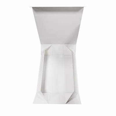Boîte de papier plate adaptée aux besoins du client blanche de Flip Top String Ribbon Handle de boîte de cadeau de ruban de papier de boîte-cadeau durs pliables de carton