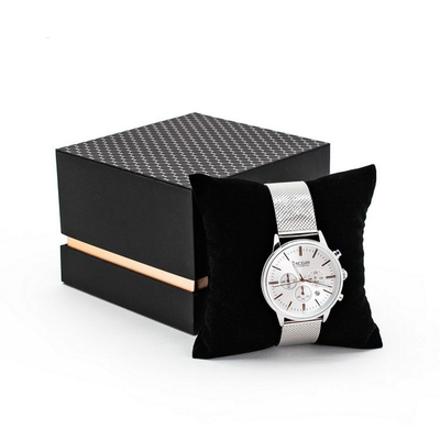La boîte de montre de petite taille de carton, papier de luxe de cadeau enferme dans une boîte le logo adapté aux besoins du client