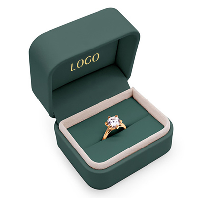 acheter ODM d'OEM de empaquetage de boîtes de bijoux de luxe en cuir verts d'unité centrale de velours online manufacture