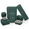 ODM d'OEM de empaquetage de boîtes de bijoux de luxe en cuir verts d'unité centrale de velours