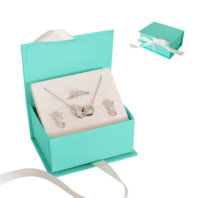 Boîte à bijoux magnétique de luxe d'incrustation d'éponge d'EVA pour le collier d'anneau