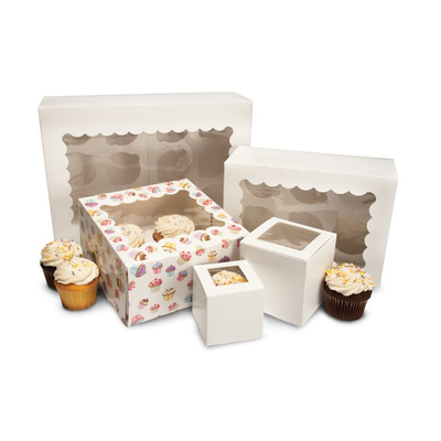 Mini Kraft Paper Cupcake Cake simple enferme dans une boîte 2 4 6 12 trous pour épouser Noël