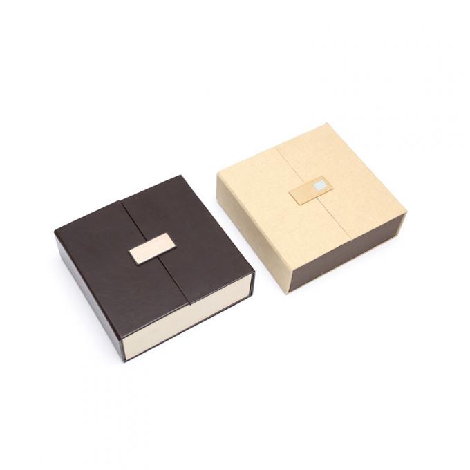 La structure de Flip Top Shape a adapté deux boîte-cadeau aux besoins du client durs de papier à extrémité élevé de carton de boîte-cadeau de porte de fermeture de luxe d'aimant 0