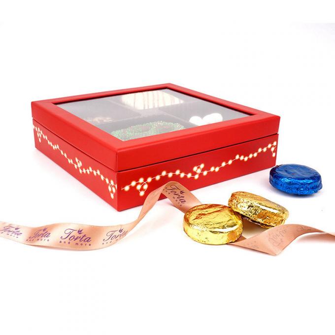boîte-cadeau de papier de chocolat de fenêtre de PVC de 1mm empaquetant 800gsm 900gsm 1000gsm 1