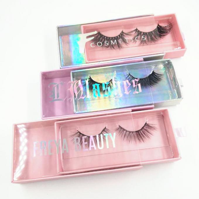 Papier olographe Flip Top Eyelash Magnetic Box avec la poignée de ruban 2