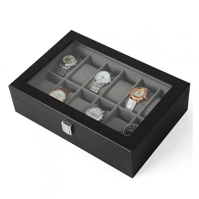Boîte à bijoux en verre EVA Insert de montre de cadeau de conseil de forces de défense principale de bois dur 1