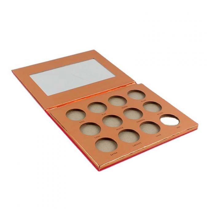 Boîte en carton éclatante de rectangle de palette vide de fard à paupières de couleur de PMS 1