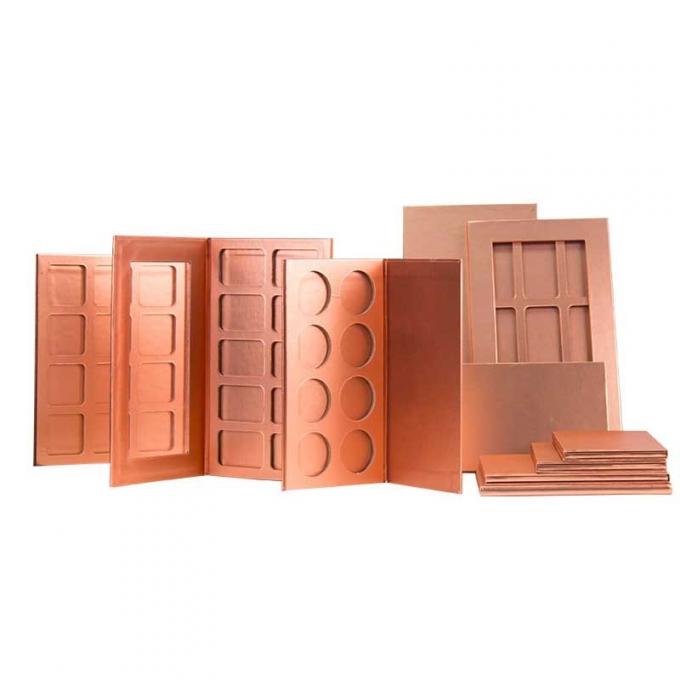 Boîte en carton éclatante de rectangle de palette vide de fard à paupières de couleur de PMS 0