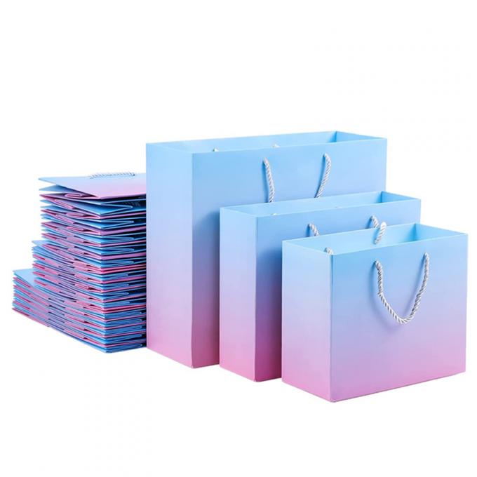 L'effet d'hologramme a imprimé des sacs de transporteur de papier avec la poignée Pantone de ruban 2