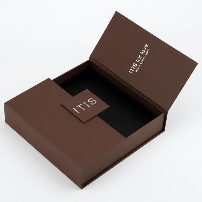 GV de estampillage chaud de boîte de 157g C2s Flip Top Magnetic Jewelry Packaging 1