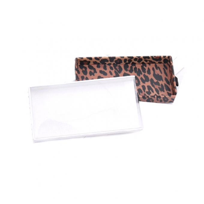 boîte-cadeau de fenêtre transparents de léopard d'ANIMAL FAMILIER magnétique de boîte du cil 300dpi 2