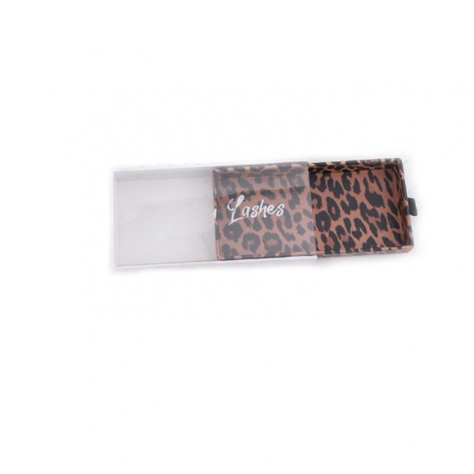 boîte-cadeau de fenêtre transparents de léopard d'ANIMAL FAMILIER magnétique de boîte du cil 300dpi 1
