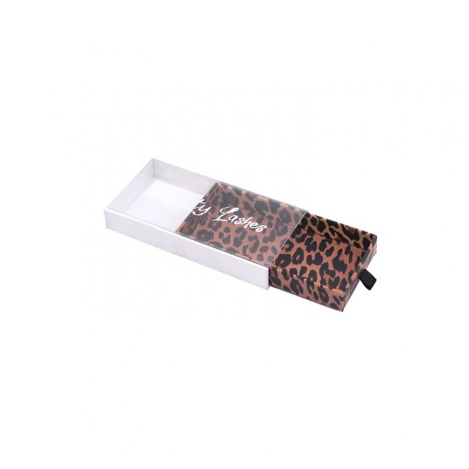 boîte-cadeau de fenêtre transparents de léopard d'ANIMAL FAMILIER magnétique de boîte du cil 300dpi 0