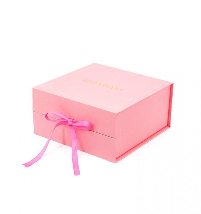 boîte-cadeau durs magnétiques du rose 1600g avec la tache de ruban UV 2