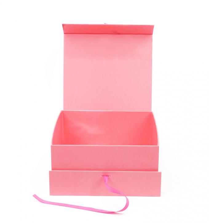 boîte-cadeau durs magnétiques du rose 1600g avec la tache de ruban UV 0