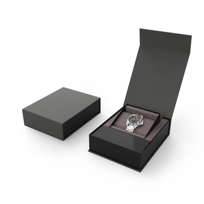 Les boîte-cadeau rigides A3 A9 de montre de carton de fermeture magnétique de CCNB 250gsm ont ridé 1