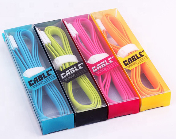 Boîte 14g 16g d'emballage de PVC de câble d'Usb d'IPhone Samsung 1M 3FT 0