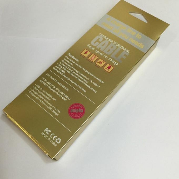 les données brûlantes de l'or 4C câblent l'impression d'écran en soie recyclable de empaquetage de boîtes de papier 1