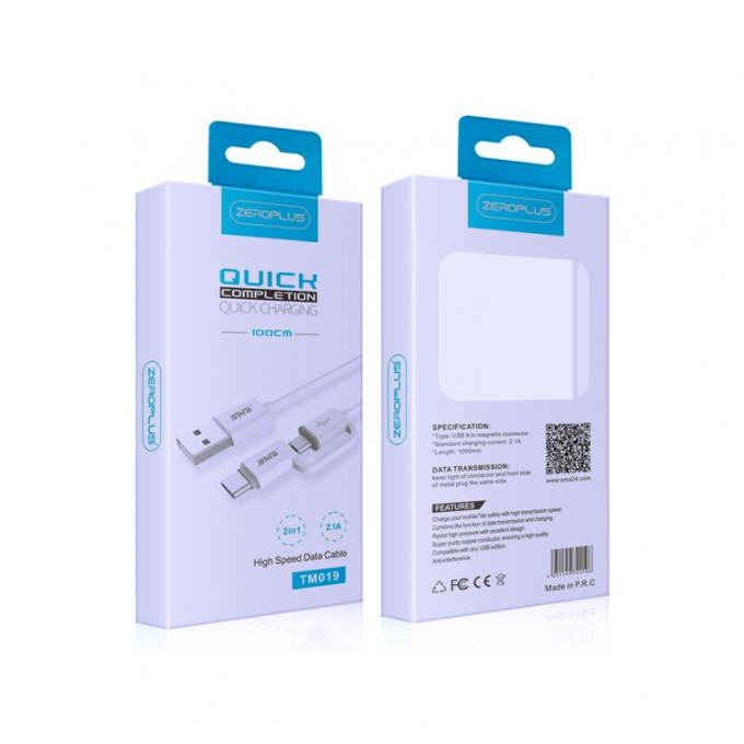 Tache UV Smartphone empaquetant la boîte de papier en forme de boîte de fenêtre de câble de données de C 1